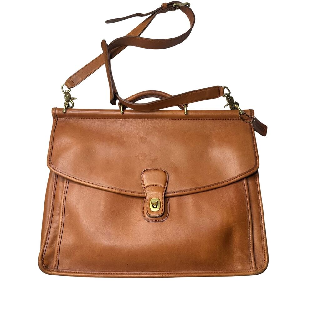 Vintage Coach Legacy Camel Brown Leather 5266 Beekman Briefcase